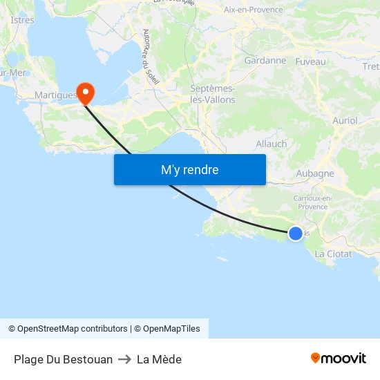 Plage Du Bestouan to La Mède map