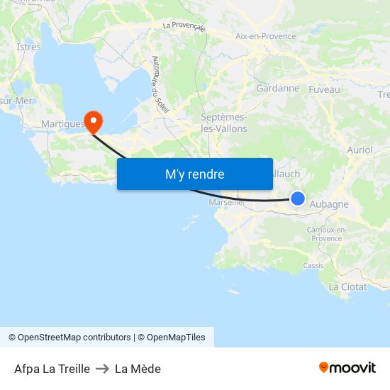Afpa La Treille to La Mède map