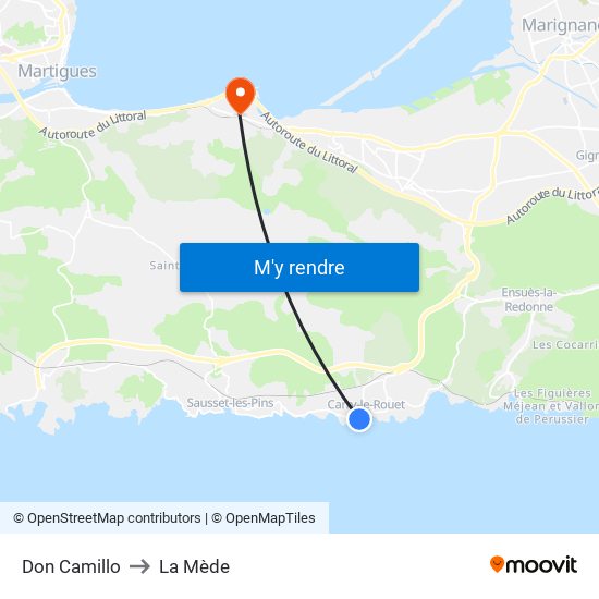 Don Camillo to La Mède map