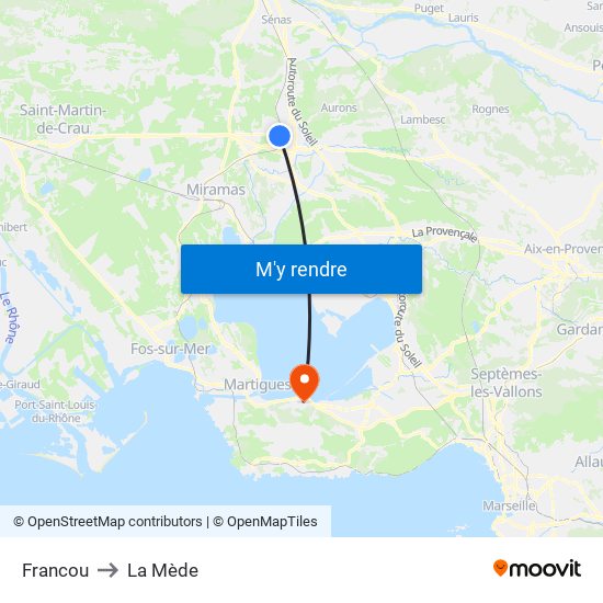 Francou to La Mède map