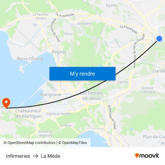 Infirmeries to La Mède map