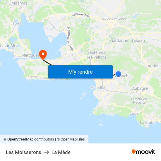 Les Moisserons to La Mède map