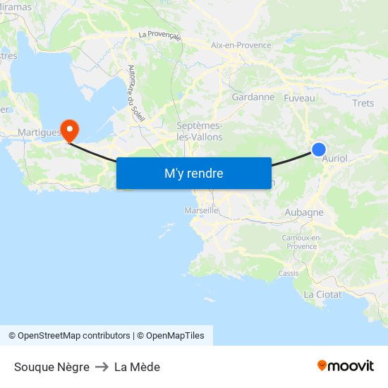 Souque Nègre to La Mède map