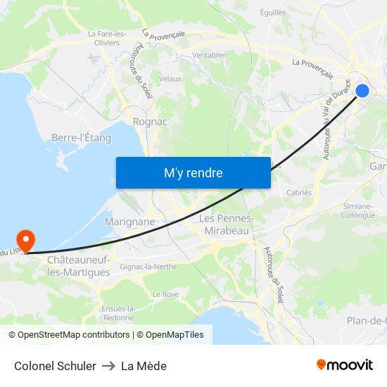 Colonel Schuler to La Mède map