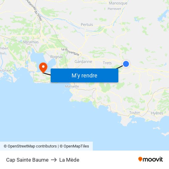 Cap Sainte Baume to La Mède map