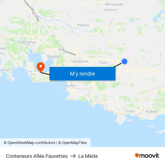 Conteneurs Allée Fauvettes to La Mède map