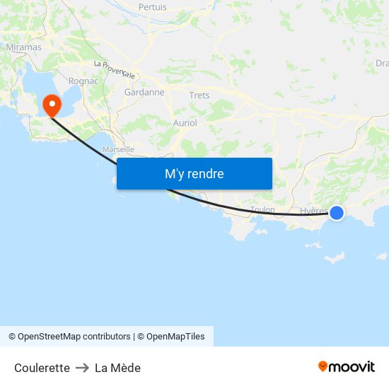 Coulerette to La Mède map