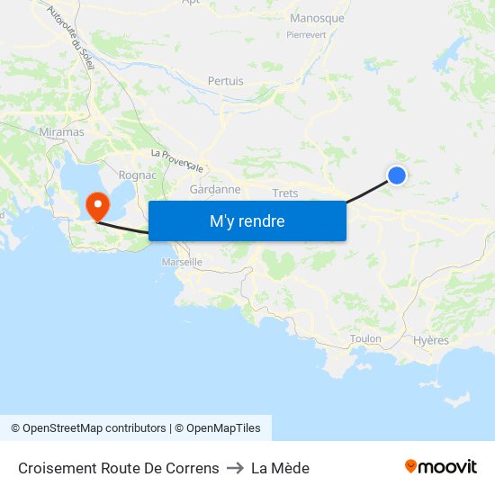 Croisement Route De Correns to La Mède map