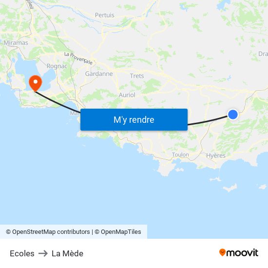 Ecoles to La Mède map