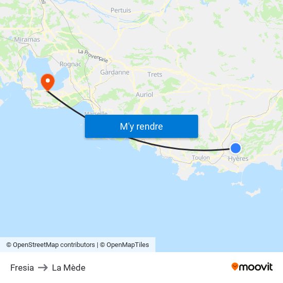 Fresia to La Mède map