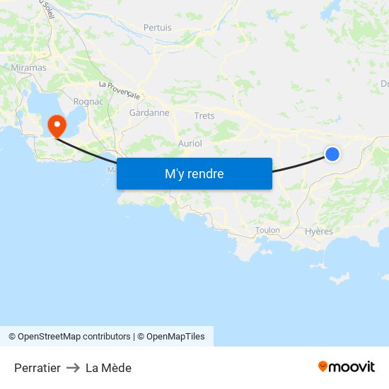 Perratier to La Mède map