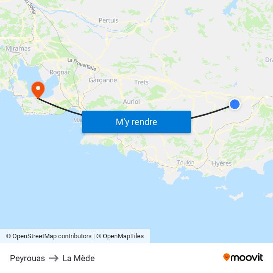 Peyrouas to La Mède map