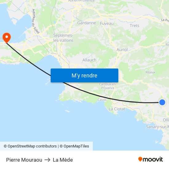 Pierre Mouraou to La Mède map