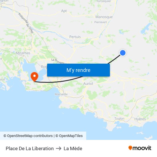 Place De La Liberation to La Mède map