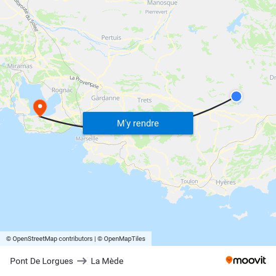 Pont De Lorgues to La Mède map