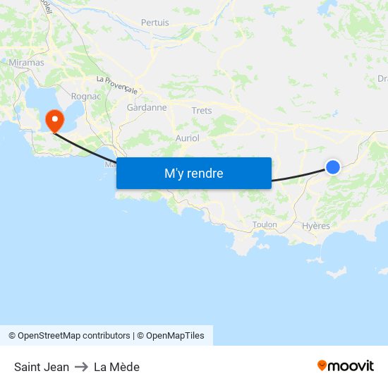 Saint Jean to La Mède map