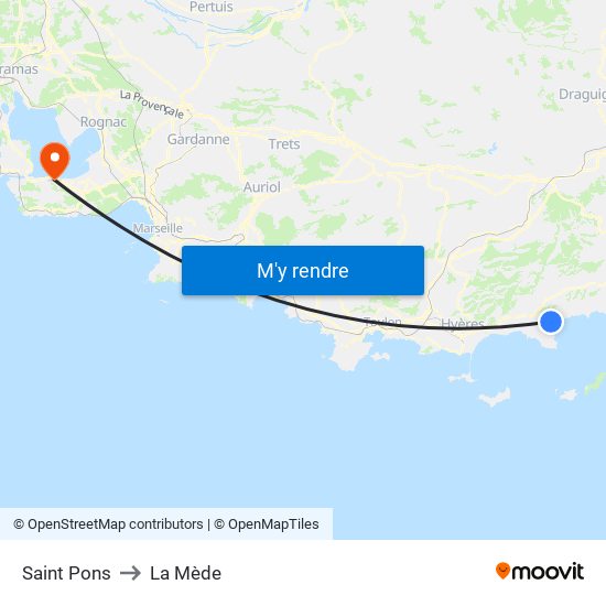 Saint Pons to La Mède map