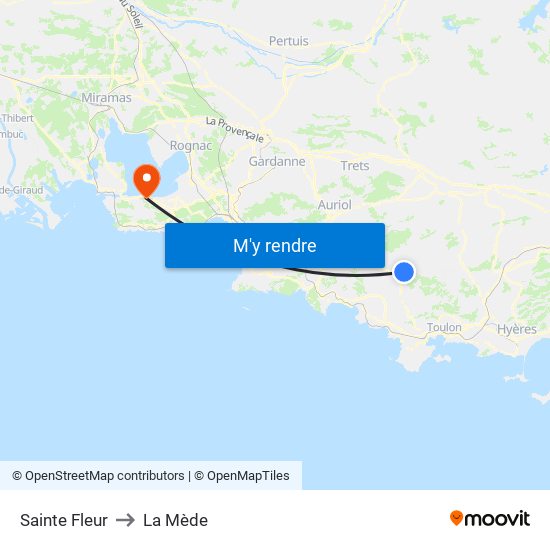 Sainte Fleur to La Mède map