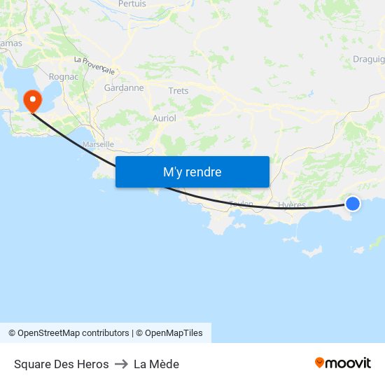 Square Des Heros to La Mède map