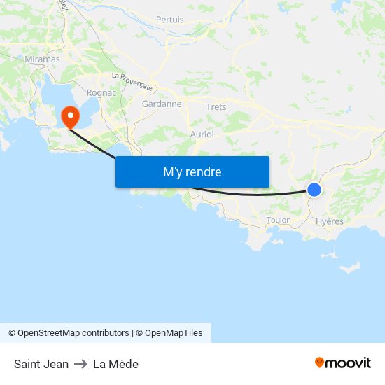 Saint Jean to La Mède map