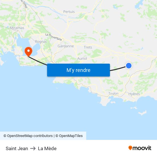 Saint Jean to La Mède map