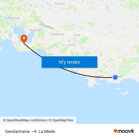 Gendarmerie to La Mède map
