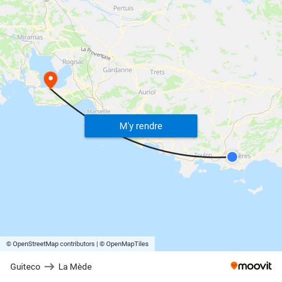 Guiteco to La Mède map