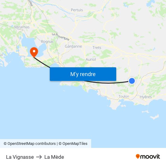 La Vignasse to La Mède map
