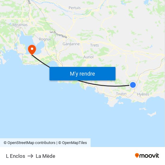 L Enclos to La Mède map