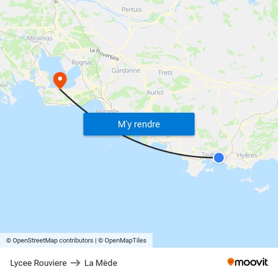 Lycee Rouviere to La Mède map