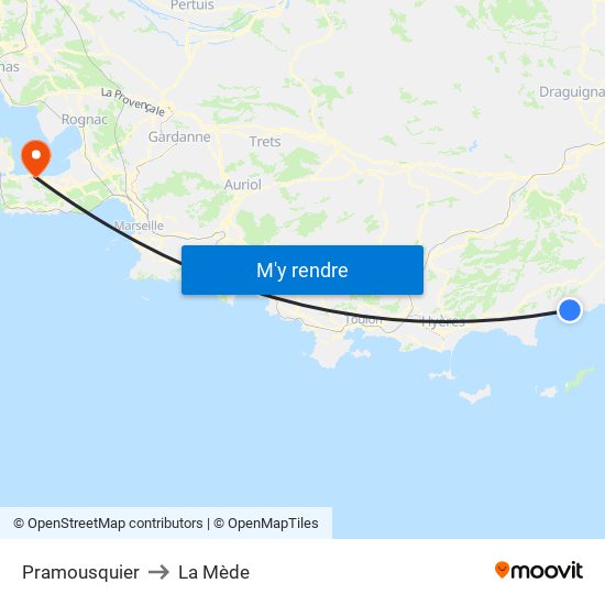 Pramousquier to La Mède map