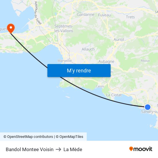 Bandol Montee Voisin to La Mède map