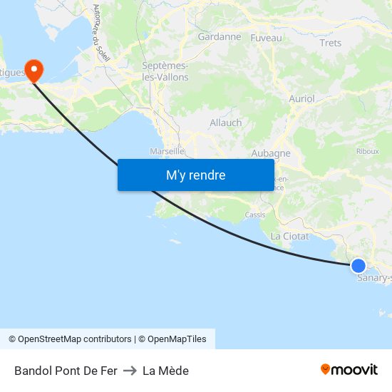 Bandol Pont De Fer to La Mède map