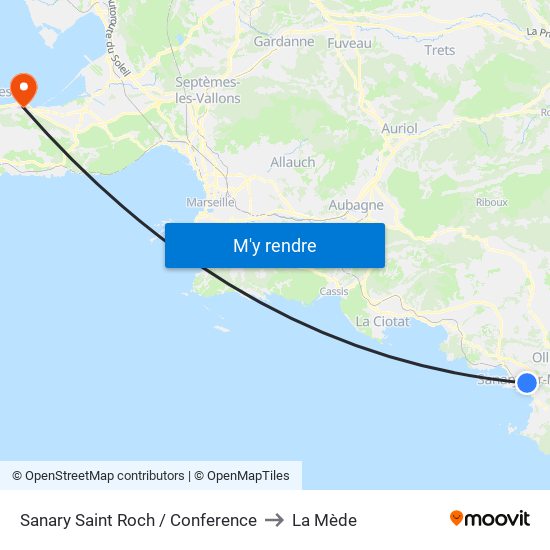 Sanary Saint Roch / Conference to La Mède map