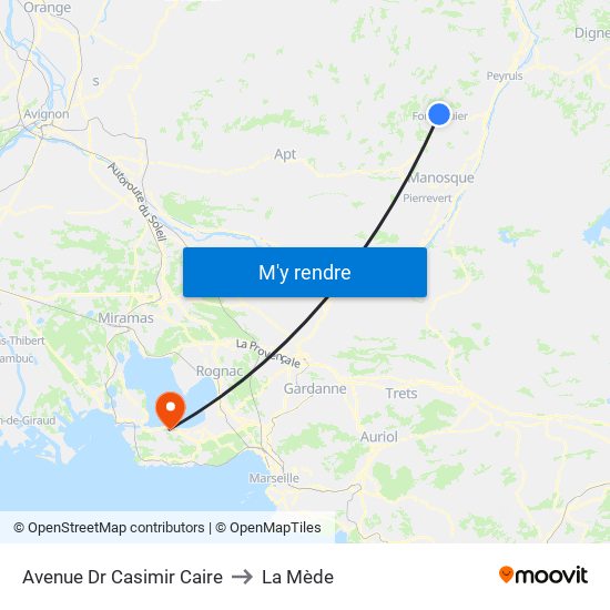 Avenue Dr Casimir Caire to La Mède map