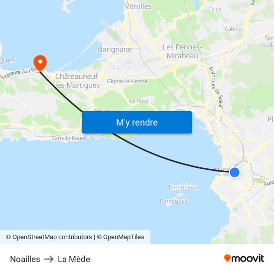 Noailles to La Mède map