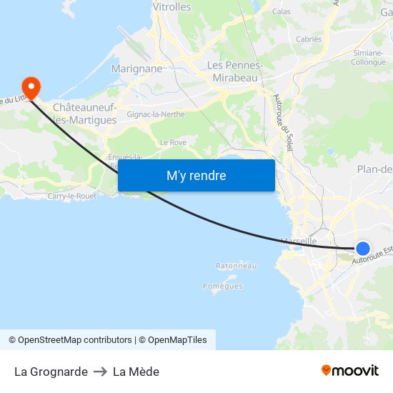 La Grognarde to La Mède map