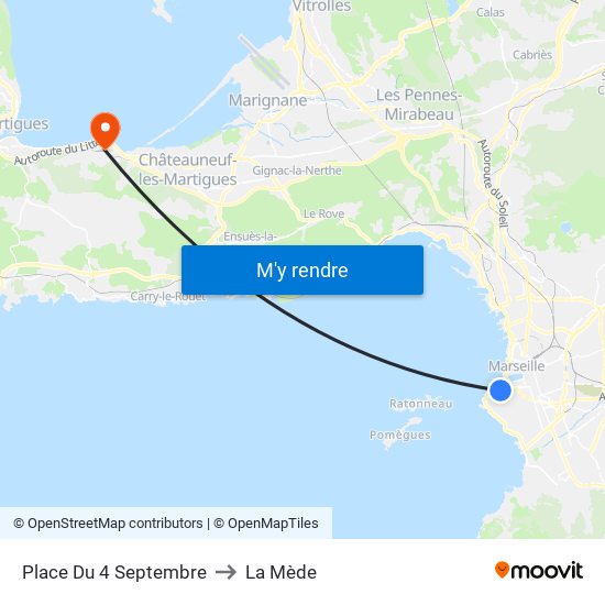Place Du 4 Septembre to La Mède map