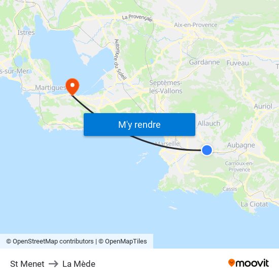 St Menet to La Mède map