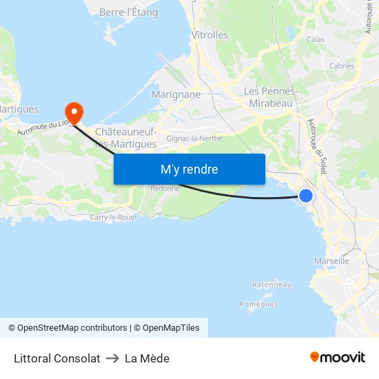 Littoral Consolat to La Mède map