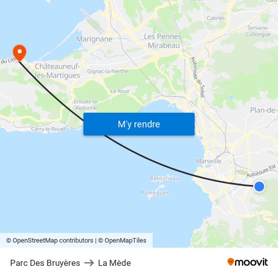 Parc Des Bruyères to La Mède map