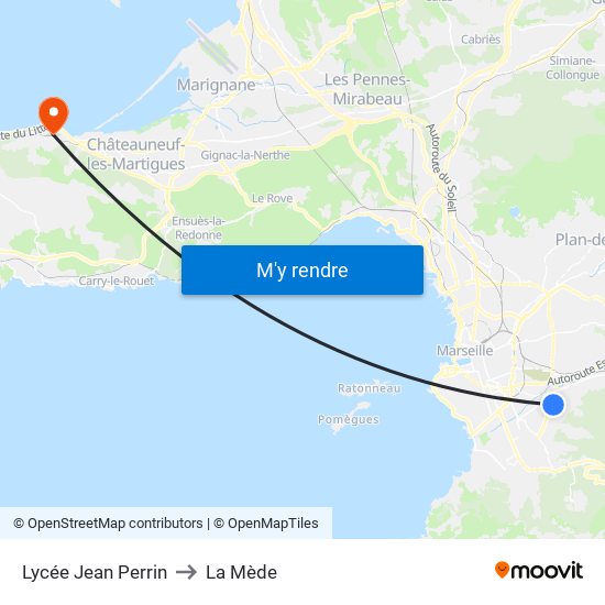 Lycée Jean Perrin to La Mède map