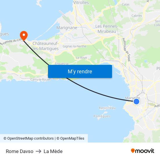Rome Davso to La Mède map