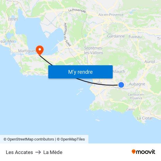 Les Accates to La Mède map