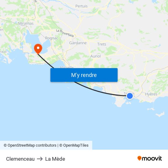 Clemenceau to La Mède map