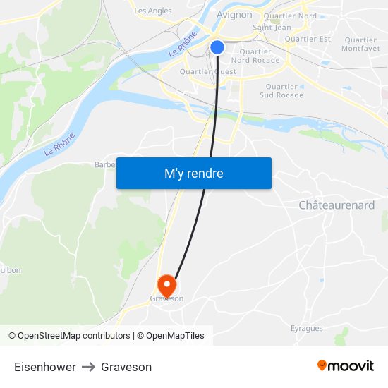 Eisenhower to Graveson map