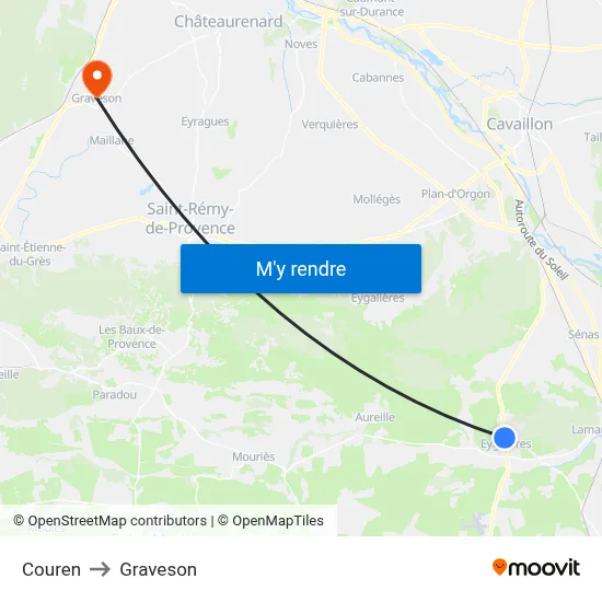 Couren to Graveson map