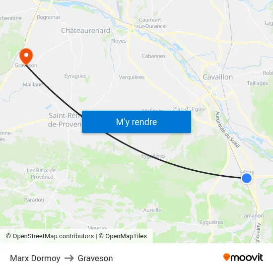 Marx Dormoy to Graveson map