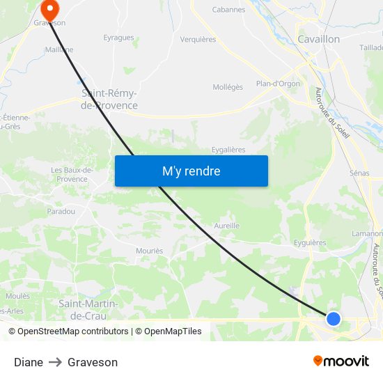 Diane to Graveson map
