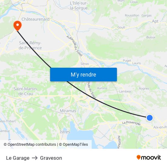 Le Garage to Graveson map